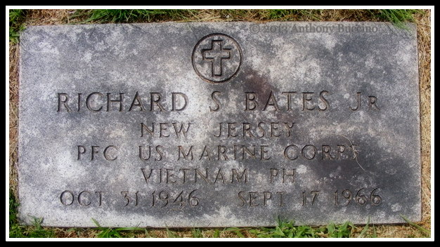 Richard S Bates Jr, headstone, Glendale Cemetery, Bloomfield NJ