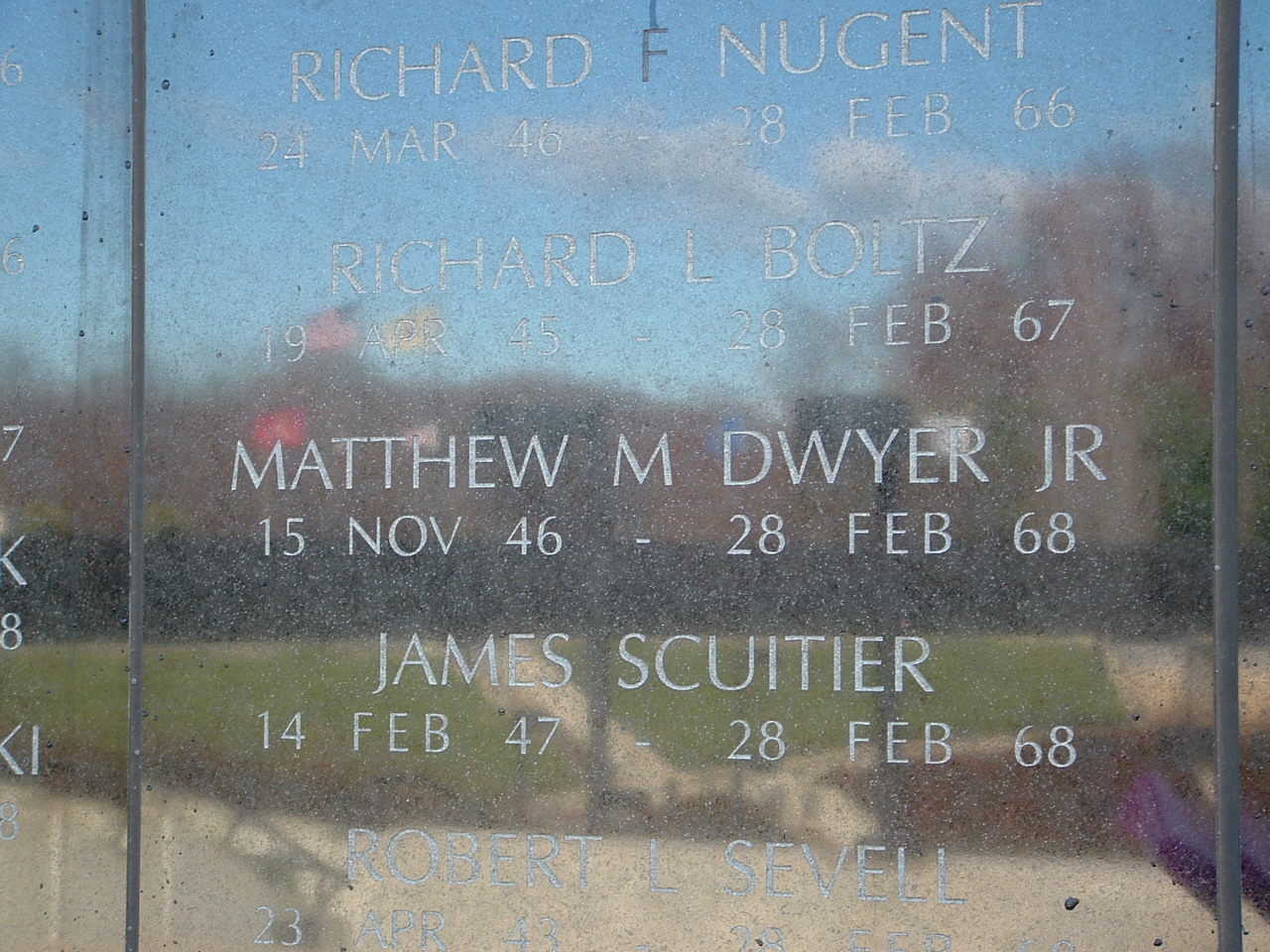 Matthew M. Dwyer Jr. - NJ Vietnam Memorial, photo  2004 by Anthony Buccino