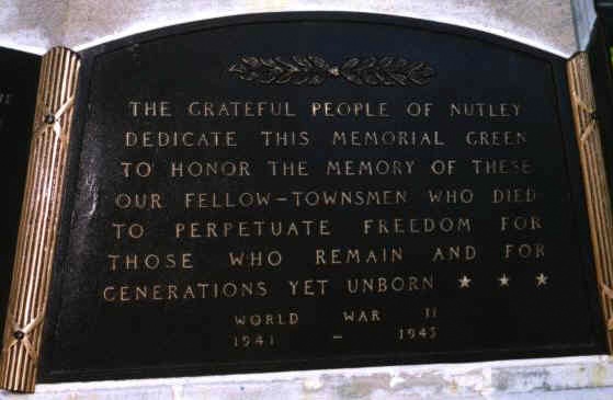 Memorial Green plaque, WWII